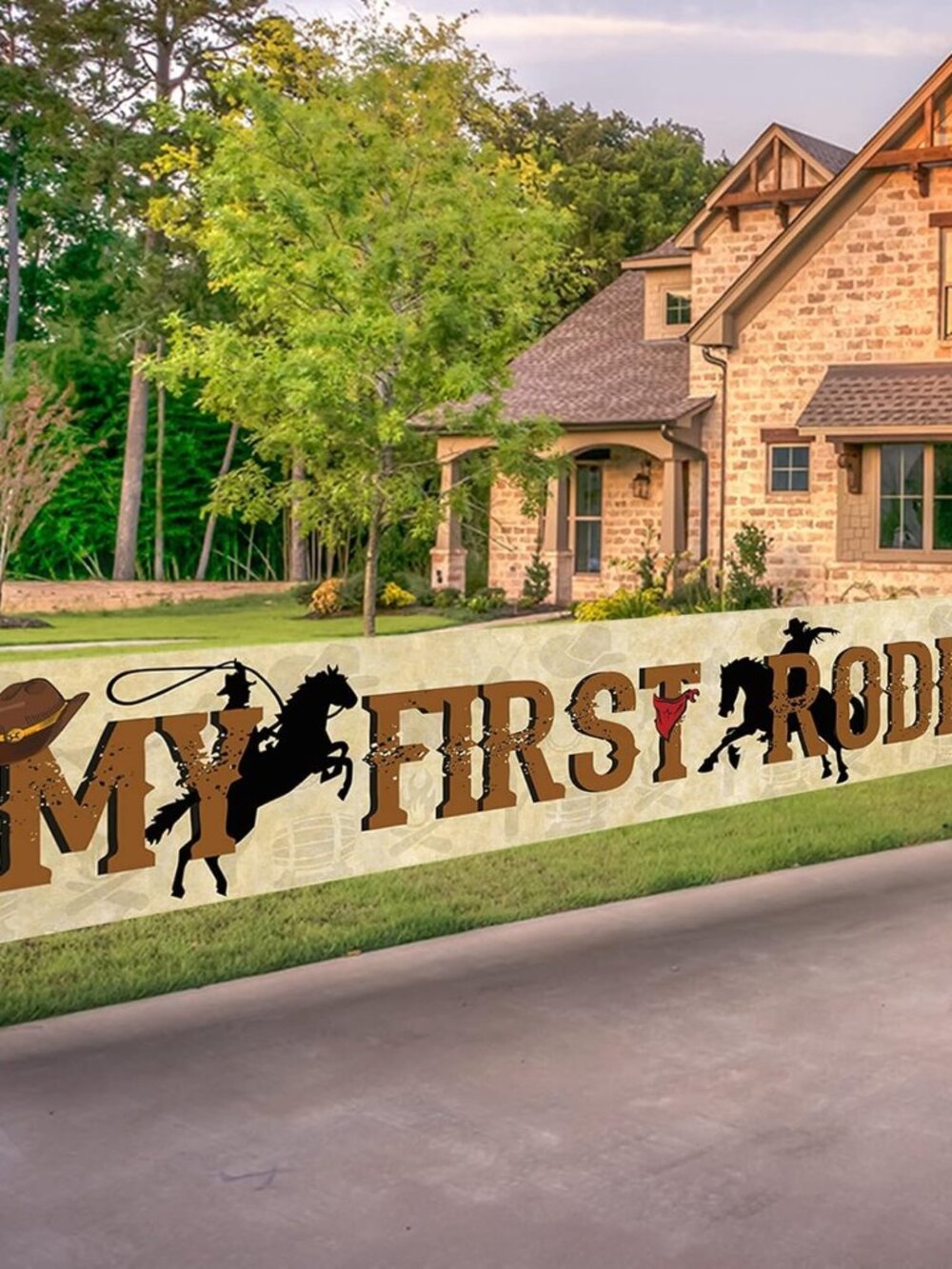 Large My First Rodeo Banner, West Cowboy Cowgirl Theme 1st Birthday Banner, Mexi